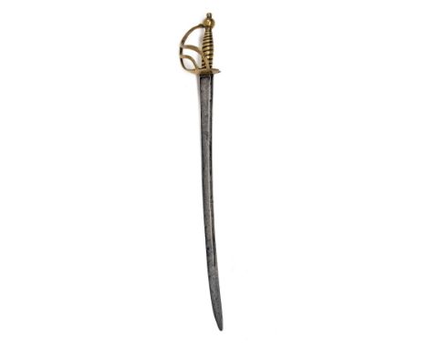 A RARE CANADIAN HANGER BY SAMUEL HARVEY MARKED FOR THE LINCOLN NEW BRUNSWICK MILITIA, circa late 18th Century, with single-ed