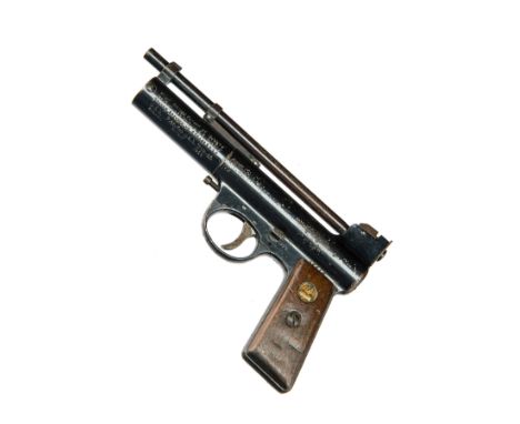 A .177 PRE-WAR WEBLEY &amp; SCOTT MKI AIR-PISTOL, serial no. 19979, circa 1933, with blued 7in. barrel, blade fore-sight, ele