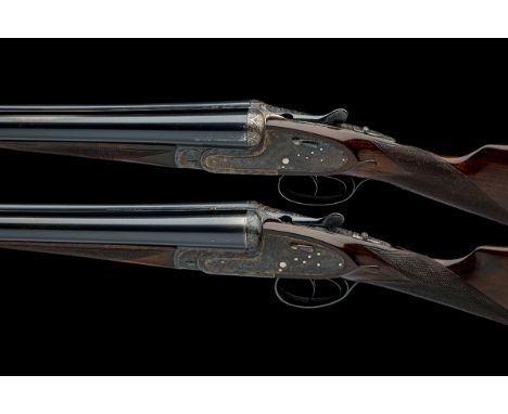 AYA A COMPOSED PAIR OF 12-BORE 'NO.2 MODEL' HAND-DETACHABLE SIDELOCK EJECTORS, serial no. 552142 / 600360, for 1980 and 1989,