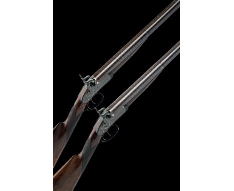 JOSEPH MANTON &amp; SON, LONDON A FINE CASED PAIR OF 16-BORE PERCUSSION DOUBLE-BARRELLED SPORTING GUNS, serial no. 10627 / 8,