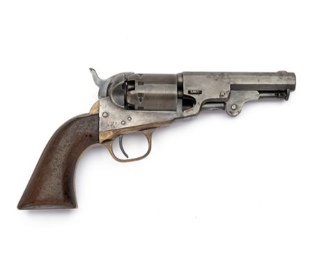 A .36 PERCUSSION MANHATTAN ARMS 'NAVY TYPE' REVOLVER, serial no. 69083, circa 1866, fourth model with 4in. octagonal barrel s