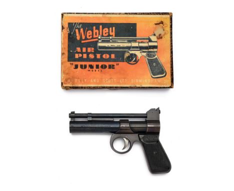 TWO BOXED .177 WEBLEY &amp; SCOTT JUNIOR AIR-PISTOLS, batch no's. 3609 &amp; 361, the first being an early 1960's example wit