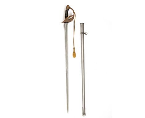 A GOOD FRENCH WORLD WAR ONE MODEL 1896 CAVALRY OFFICER'S SWORD, dated 1914, with a single-edged 35 1/2in. steel blade in exce