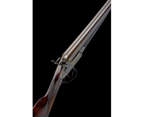 J. PURDEY A 12-BORE 1863 PATENT (SECOND PATTERN) PUSH-FORWARD THUMBHOLE UNDERLEVER BAR-IN-WOOD HAMMERGUN, serial no. 8531, fo