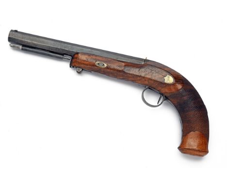 AN UNUSUAL 4.5mm PERCUSSION HAMMERLESS GALLERY PISTOL, UNSIGNED, no visible serial number, circa 1870 and possibly a Flobert'