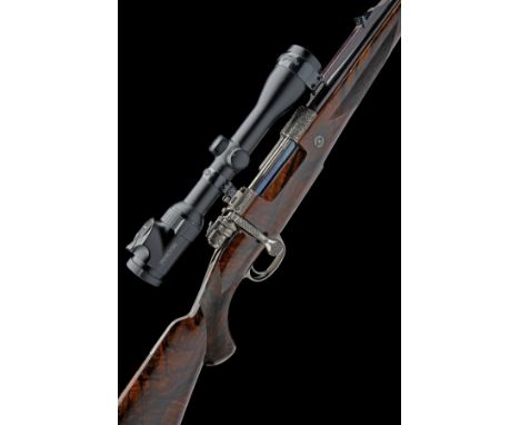 JAGDHAUS WILHELMSHOHE A FINE, DAMMENHAYN-ENGRAVED .375 H&H SINGLE SQUARE-BRIDGE BOLT-MAGAZINE SPORTING RIFLE, serial no. 1005