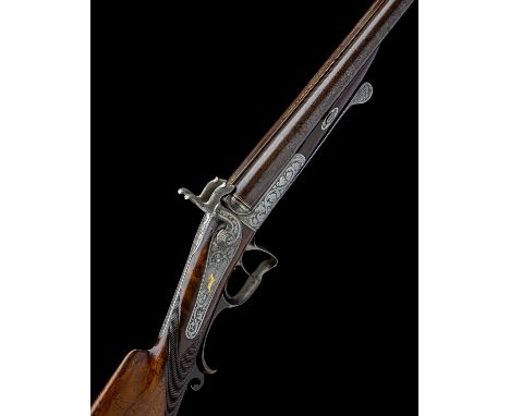 A 16-BORE PINFIRE DOUBLE-BARRELLED UNDER-LEVER SPORTING GUN SIGNED F. STADELMANN & COMP., SUHL, serial no. 1910, circa 1870, 