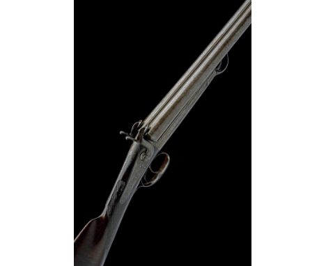 A RARE BASTIN FRERES PATENT 12-BORE DOUBLE-BARRELLED SLIDING-BARREL PINFIRE SPORTING GUN SIGNED J. BEATTIE, serial no. 3068, 