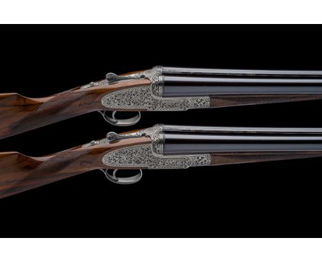 ASPREY A PAIR OF FRENETTE-ENGRAVED 12-BORE SINGLE-TRIGGER SELF-OPENING PINLESS SIDELOCK EJECTORS, serial no. 1567 / 8, for 19