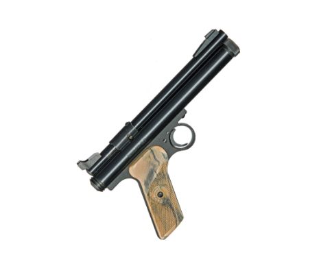 A RARE CASED CROSMAN CO2-POWERED .22 AIR-PISTOL MODEL 150 'SK' SHOOTING SET, serial no. 61795, for between 1956-67, the pisto