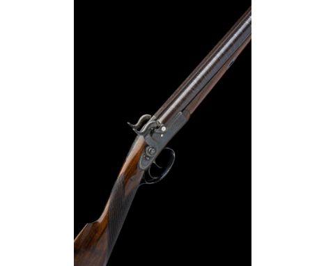 JOHN MANTON &amp; SON, LONDON A FINE 22-BORE DOUBLE-BARRELLED PERCUSSION SPORTING GUN IN A JOHN DICKSON, EDINBURGH, CASE, ser