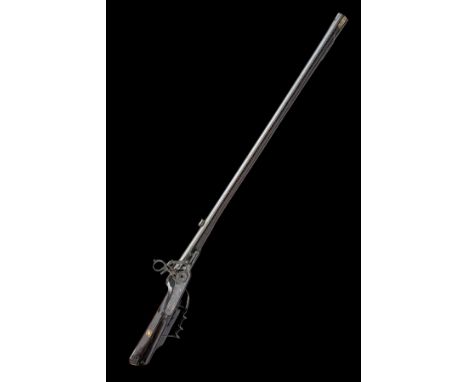 A GERMAN 120-BORE WHEELOCK BIRDING RIFLE SIGNED C.S. LUDWIG, HOHENELB, no visible serial number, circa 1690, with swamped oct