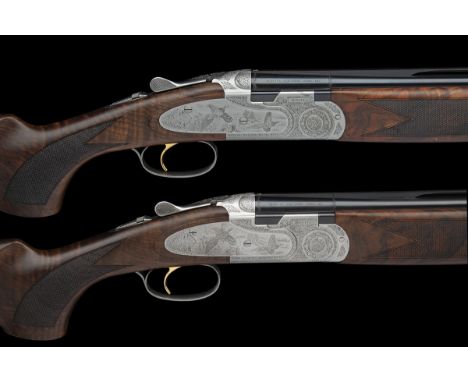 P. BERETTA A PAIR OF 20-BORE '687EELL' SIDEPLATED SINGLE-TRIGGER OVER AND UNDER EJECTORS, serial no. Z71037S / Z71038S, for 2