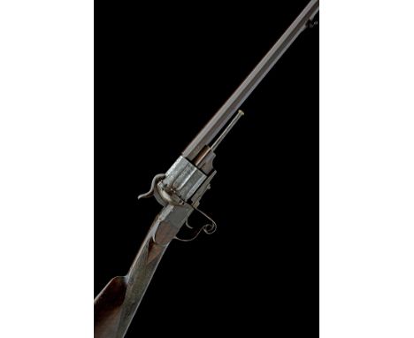 A 24-BORE (PINFIRE) SPANISH REVOLVING SHOTGUN SIGNED CRISTOBAL ECHANIZ, EIBAR, serial no. 27, circa 1870, with 24 1/4in. octa
