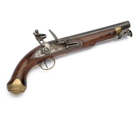 A GOOD .650 FLINTLOCK WILLIAM IV NEW LAND TYPE PISTOL SIGNED TOWER, no visible serial number, circa 1832, with round 9in. bar