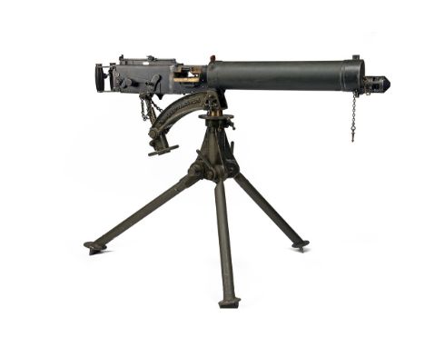A DEACTIVATED .303 VICKERS MEDIUM MACHINE GUN WITH TRANSIT CHEST AND TRIPOD, serial no. H5131, circa 1940 and possibly Austra