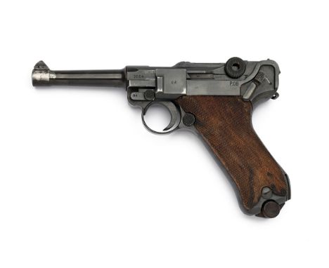 A 9mm (PARA) LUGER P08 SERVICE PISTOL CODED FOR MAUSER, serial no. 7004, dated for 1941, with blued 4in. barrel, the nocksfor