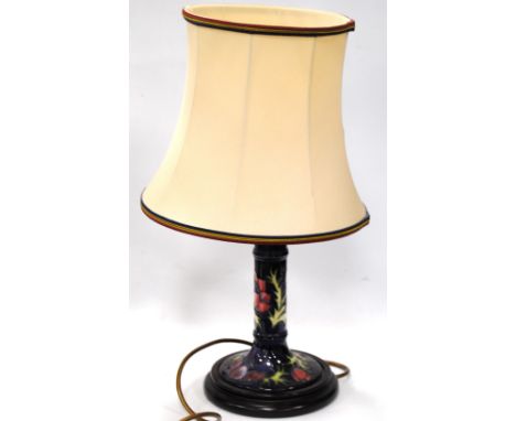 Moorcroft Anemone pattern column table lamp and shade