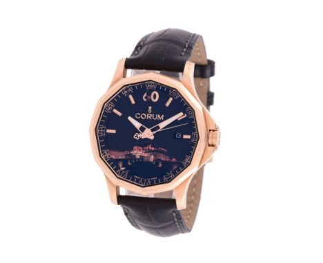 Y CORUM, ADMIRAL'S CUP LEGEND, SPECIAL EDITION, REF. 082.501.55/0001 AN12AN 18 CARAT GOLD WRIST WATCH WITH DATE, NO. 2295612M