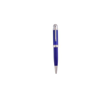 MONTBLANC, WRITERS EDITION, JULES VERNE A LIMITED EDITION BALLPOINT PEN, NO. 13639/16500, CIRCA 2003Cap and Barrel: blue engi