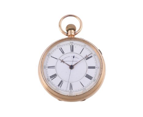 J. WARD, BIRMINGHAM,AN 18 CARAT GOLD KEYLESS WIND OPEN FACE CENTRE SECONDS CHRONOGRAPH POCKET WATCH, NO. 75673, CIRCA 1826Mov