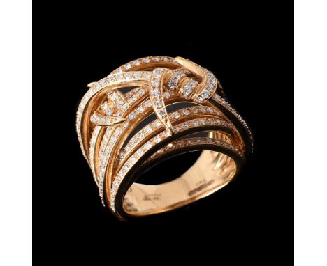 STEPHEN WEBSTER, DIAMOND KNOT BANDEAU RING, THORN COLLECTIONthe brilliant cut diamond woven multi band ring with a barbed wir