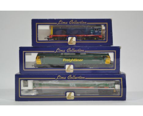 Lima OO Gauge British Outline Diesel Locomotives,  a boxed group of three all Rail Express Special editions with certificates