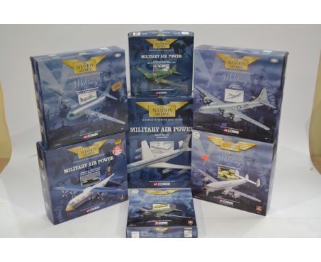 Corgi Aviation Archive 1:144 Scale Military Aircraft, seven boxed limited edition examples comprising, 47112 Douglas EC-47P S