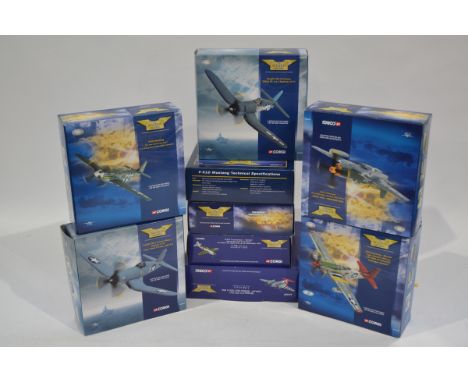 Corgi Aviation Archive 1:72 Scale WWII American Aircraft, nine boxed limited edition examples, comprising Mosquito PRXVI AA32