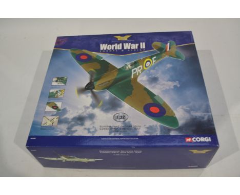 Corgi Aviation Archive 1:32 Scale Supermarine Spitfire, a boxed limited edition AA33901 Spitfire MK 1A RAF 609 Sqn, appears a