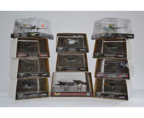 Corgi Aviation Archive WWII Aircraft, a bubble packed group all with card sleeves, comprising WWII Legends 1:144 Scale  AA300