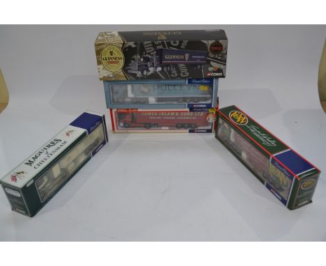Corgi Haulage Vehicles, five boxed 1:50 scale examples CC12211 Fagan &amp; Whalley Scania, CC12803 Maguire's Scania, 75606 Ja