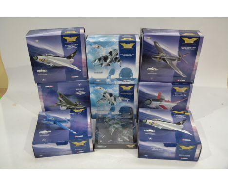 Corgi Aviation Archive 1:72 Scale Jet Fighter Power Series Aircraft,  nine boxed limited edition examples comprising, AA32701