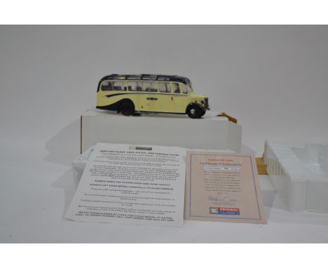 OC Classics 1:24 Scale Bedford OB Coach, a boxed factory packaged model in Royal Blue livery limited edition with certificate