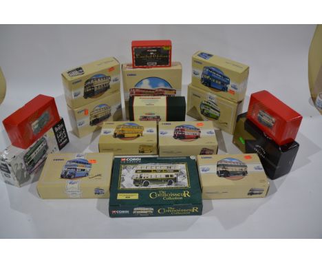 Corgi Classics Double Deck Buses and Trams a boxed collection of vintage UK buses including two vehicle set and Public Transp