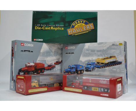 Corgi Haulage Models, a boxed group of 1:50 scale models comprising US55705 Kenworth W925 with King Trailer and Crusher Load 