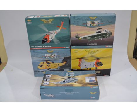 Corgi Aviation Archive 1:72 Scale Helicopters, five boxed limited edition examples, AA33404 Westland Sea King RAF Air Sea Res