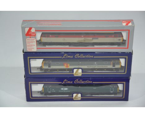 Lima OO Gauge British Outline Diesel Locomotives, three boxed Class 47 locomotives L204903 The Sapper in Railfreight livery, 
