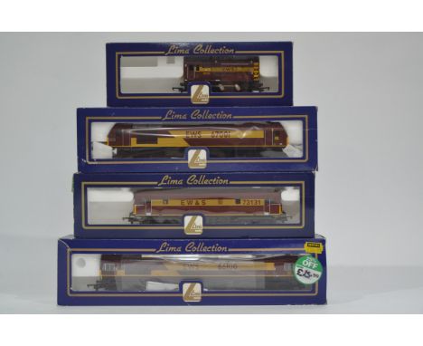 Lima OO Gauge British Outline Diesel Locomotives, a boxed group of four all in EWS livery, L205197 Class 66 limited Edition f