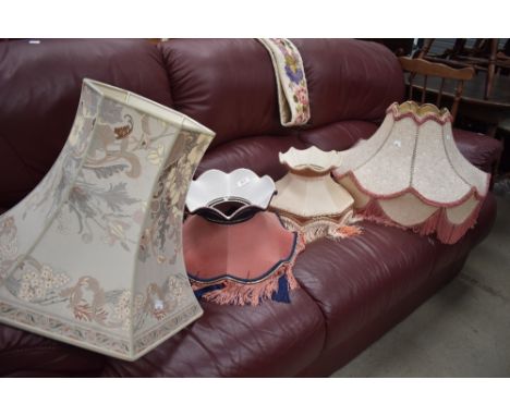 A selection of vintage lamp shades