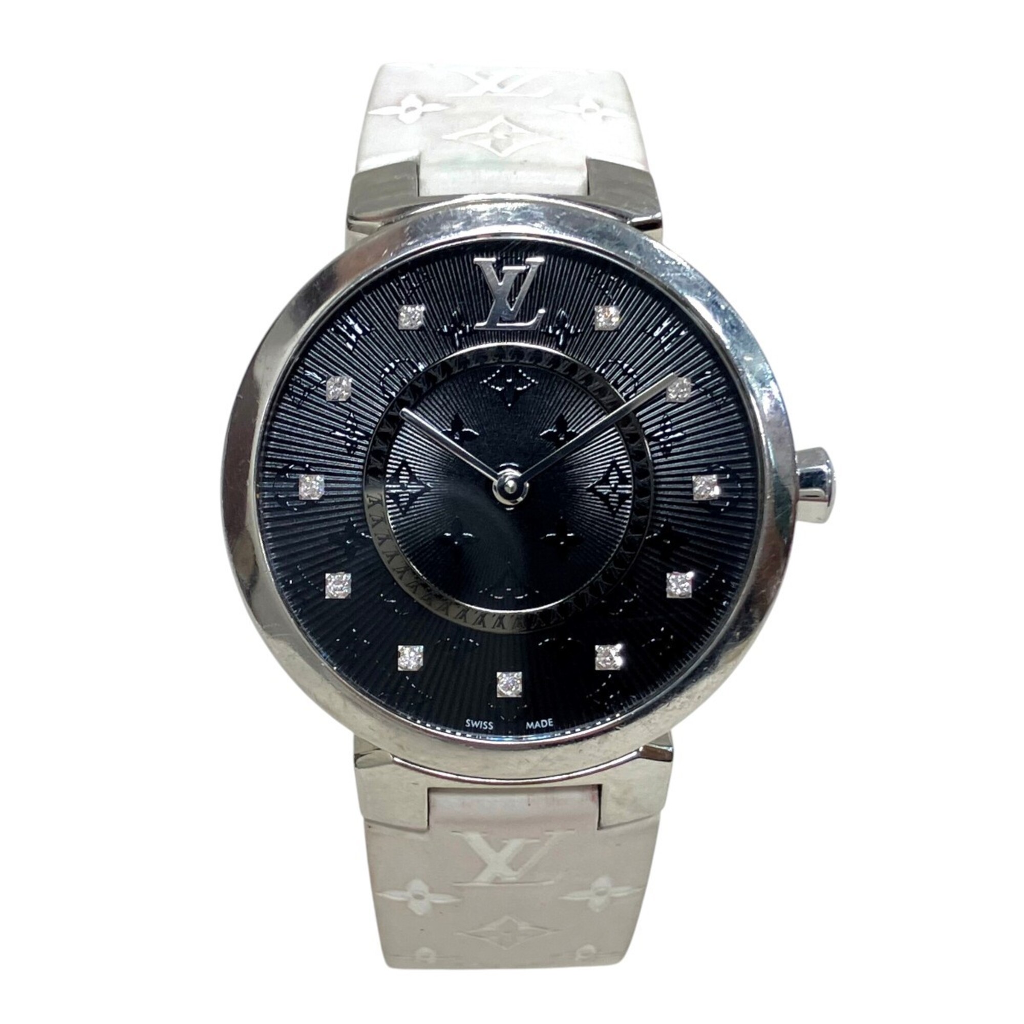 Louis Vuitton Tambour Slim Watch, Total Weight 51g, Stainless Steel, Rubber Strap, Quartz Movement,