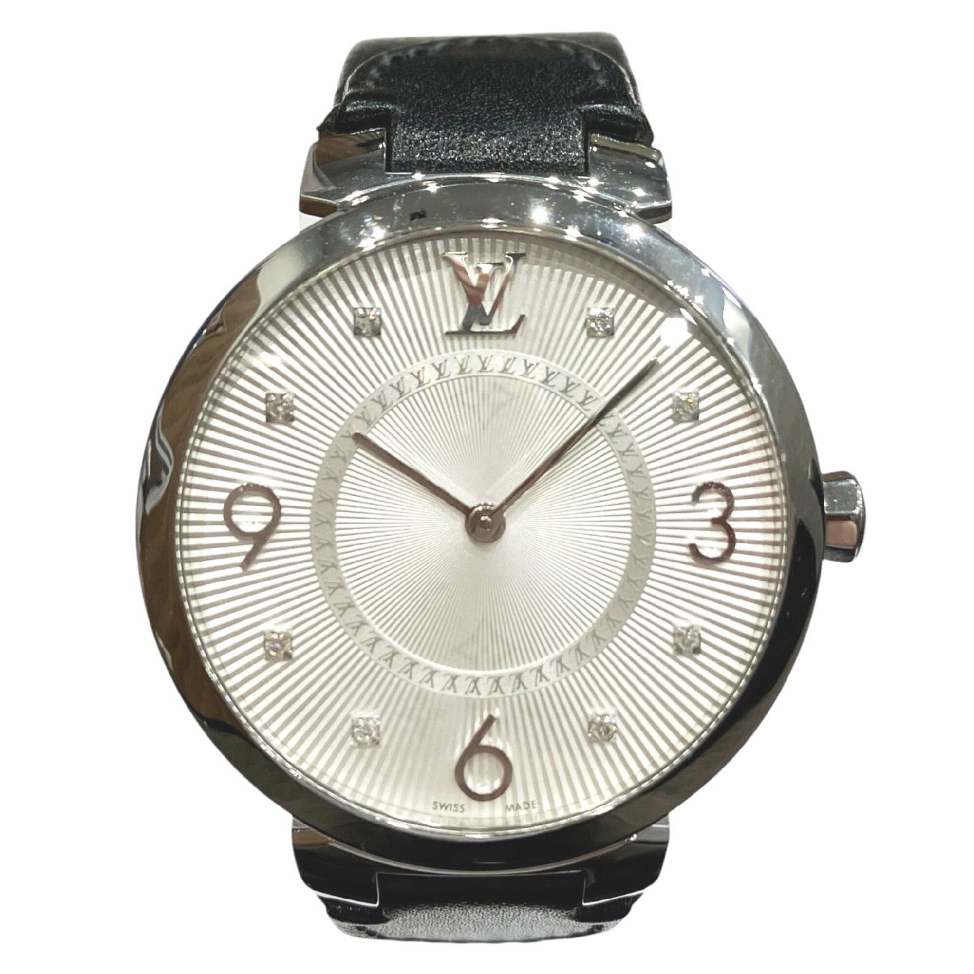 Louis Vuitton Tambour watch, total weight 48g, stainless steel, genuine leather strap, quartz moveme