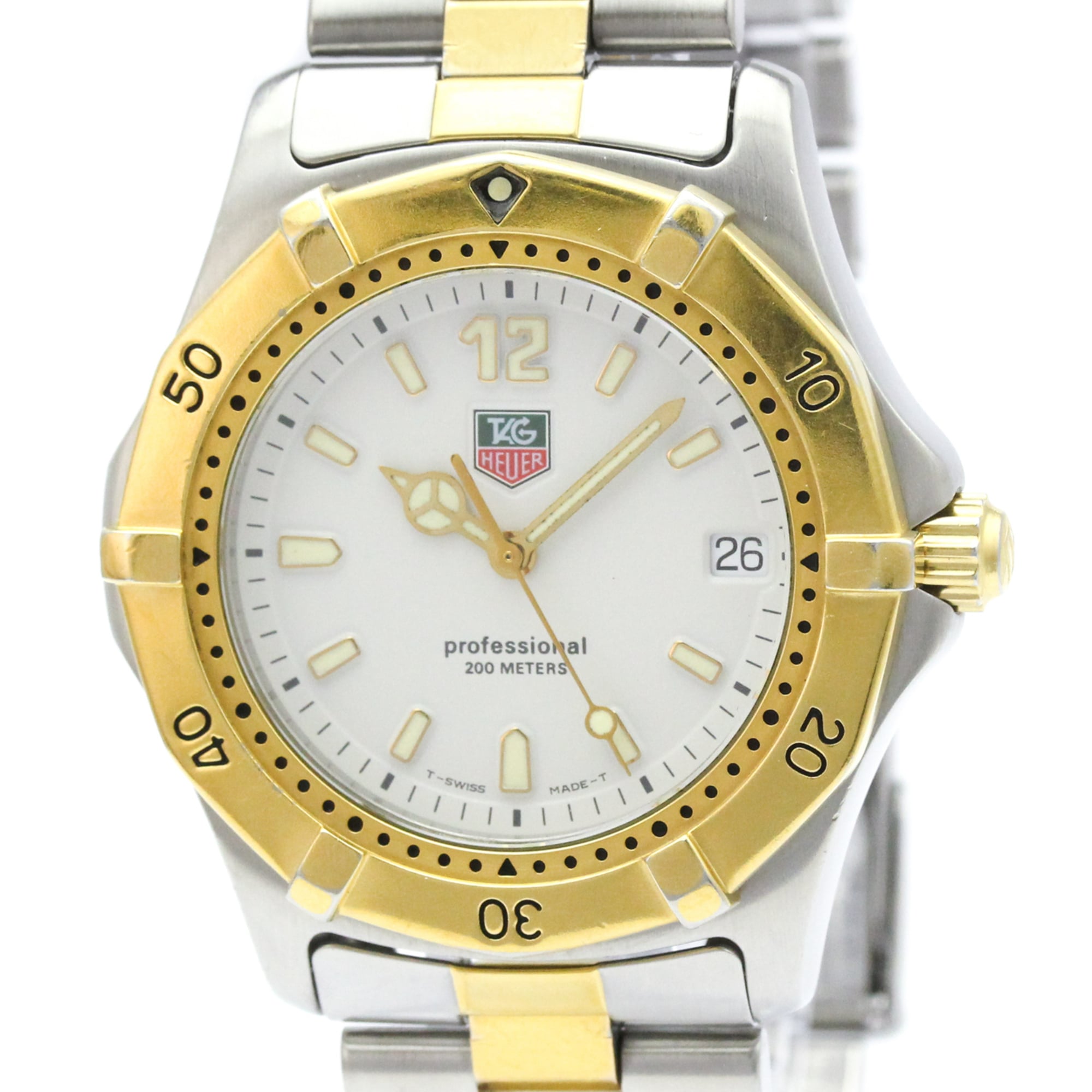 TAG HEUER Professional Gold Plated Steel Quartz Mens Watch WK1120 Polished