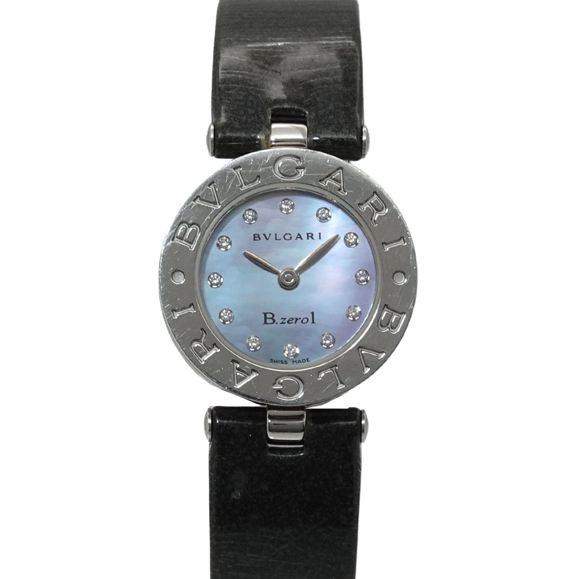 Bulgari BVLGARI B-Zero1 BZ22S Women\'s Watch 12P Diamond Blue Shell Quartz