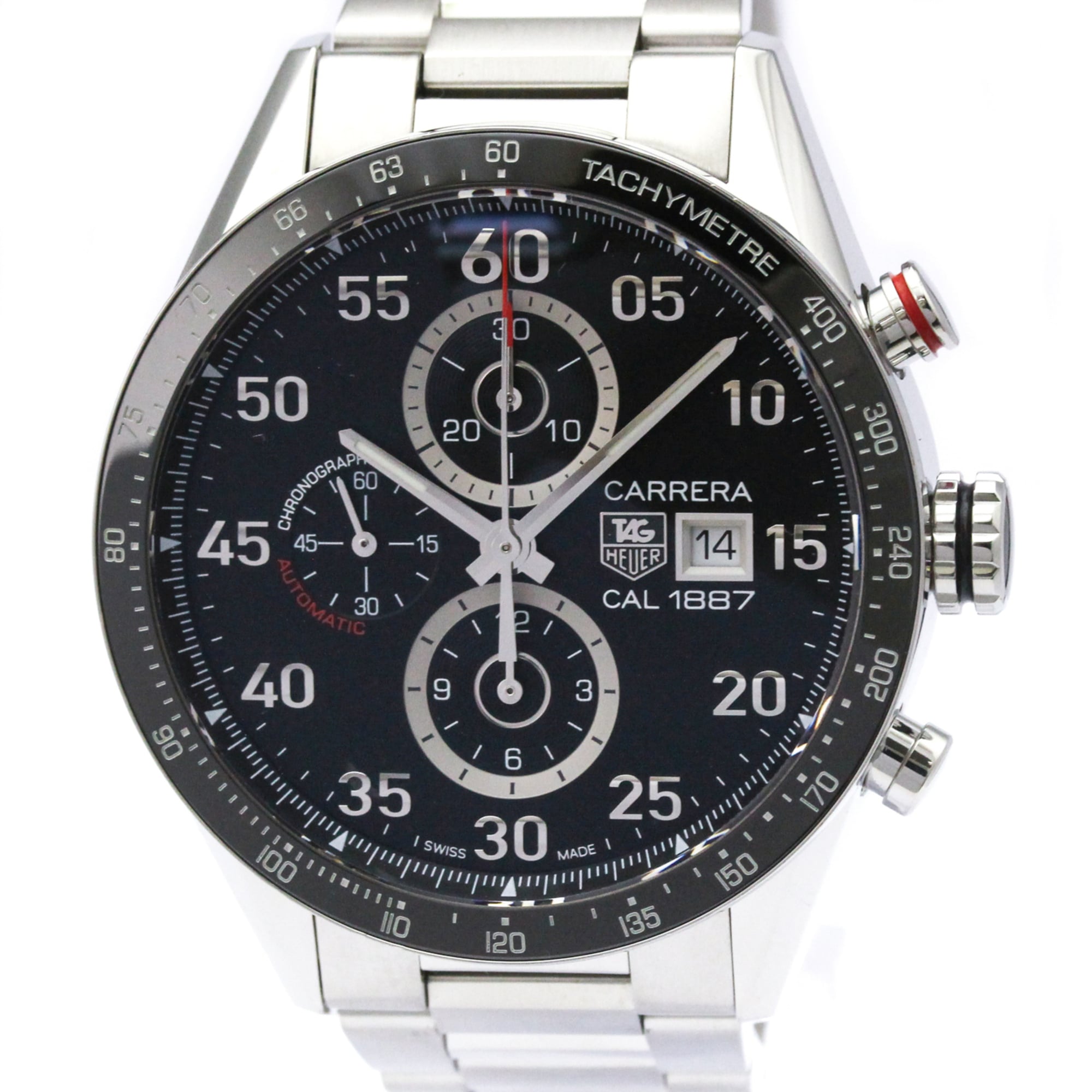 TAG HEUER Carrera Calibre 1887 Chronograph Steel Watch CAR2A10 Polished