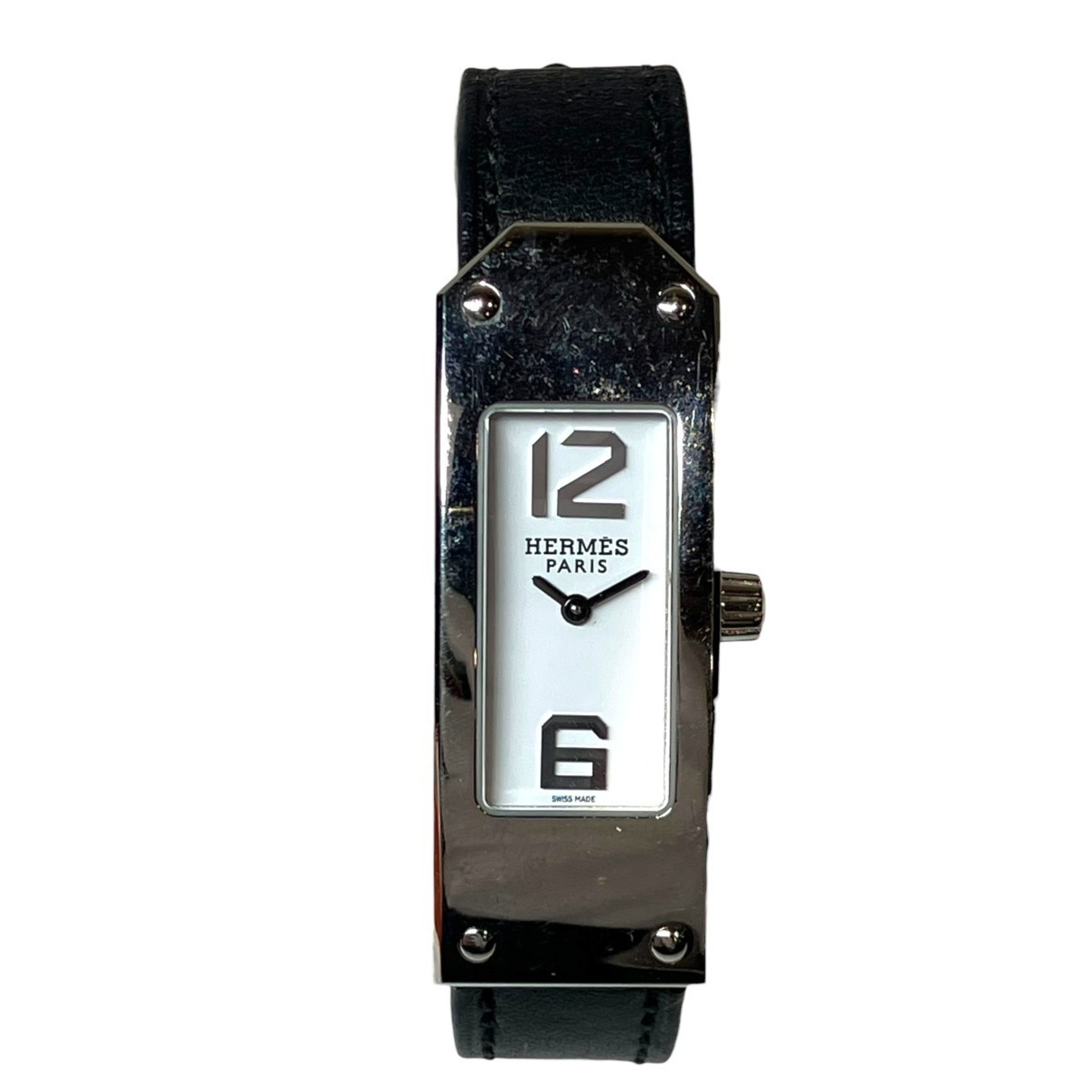 Hermes Kelly II watch, model, total weight 24.2g, stainless steel, genuine leather strap, quartz mov