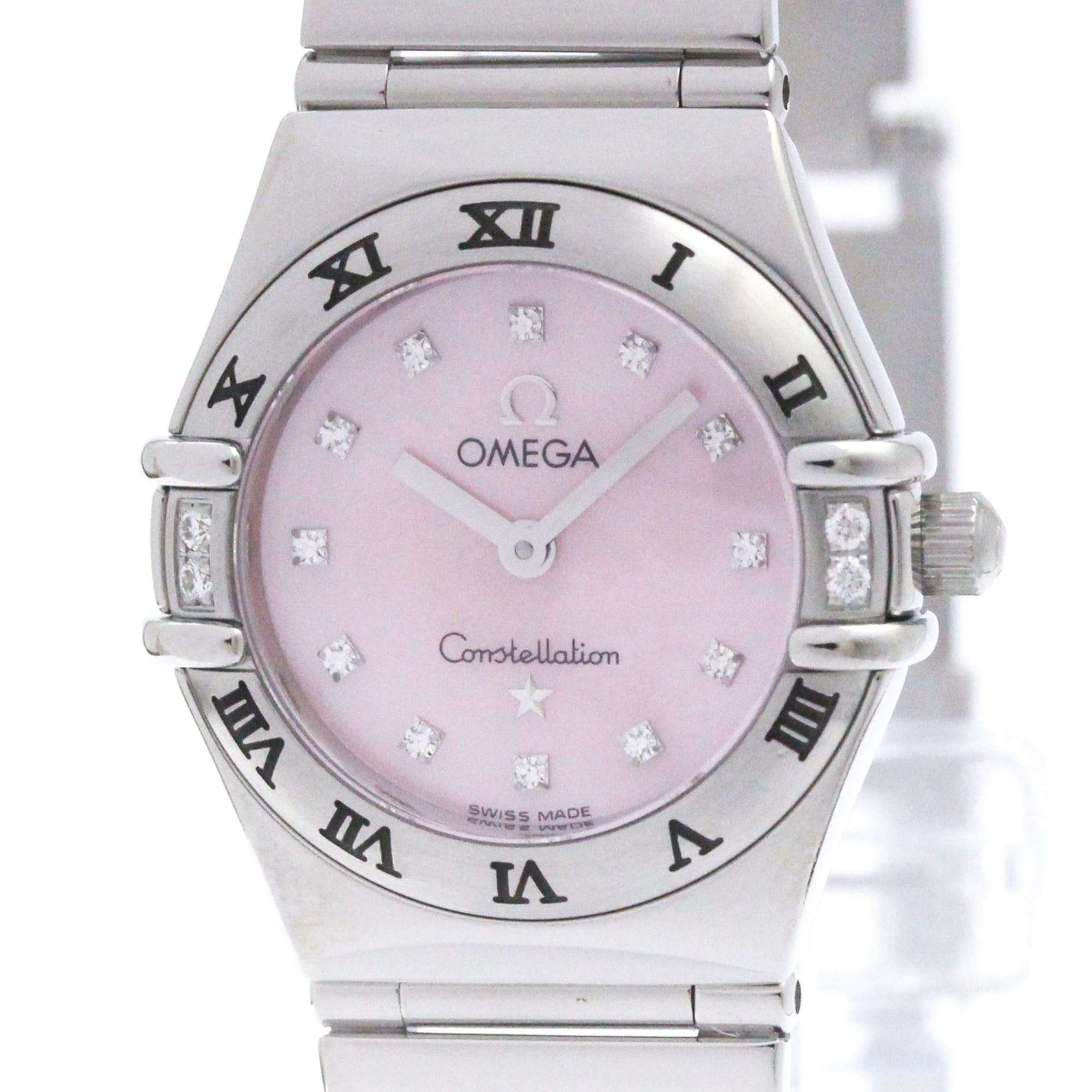 OMEGA Constellation My Choice Diamond Pink MOP Watch 1566.66 Polished