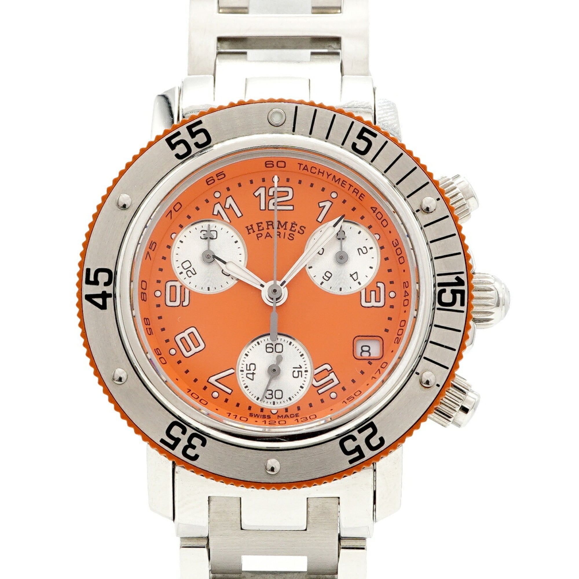 Hermes Clipper Diver CL2.316 Orange Dial Women\'s Watch