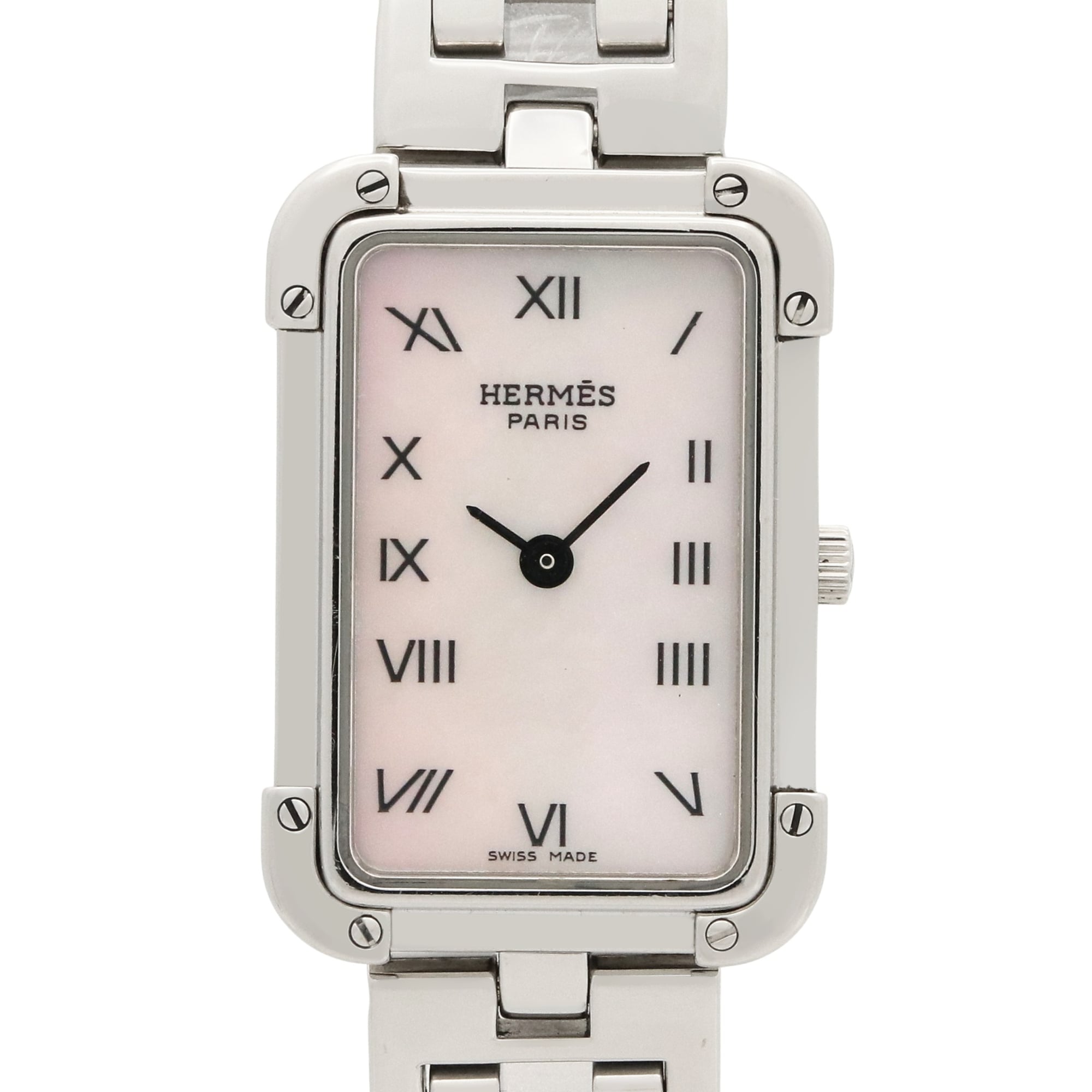 Hermes Croisière watch, stainless steel, women\'s, white with mother-of-pearl dial, CR2.210