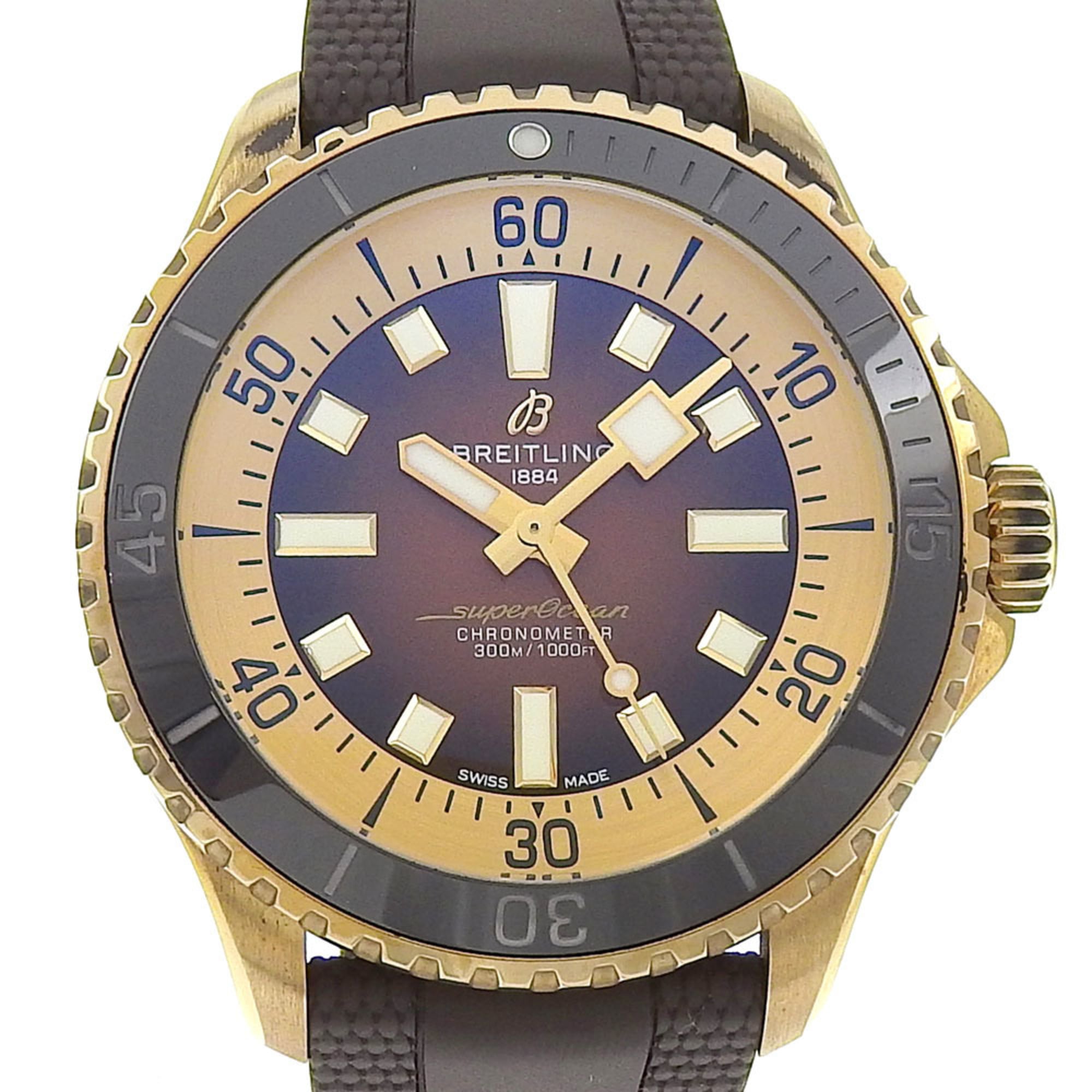 BREITLING Super Ocean Automatic 44 Watch cal.SW200-1 N17376201Q1S1 x Rubber Bronze Brown Dial Men\'s